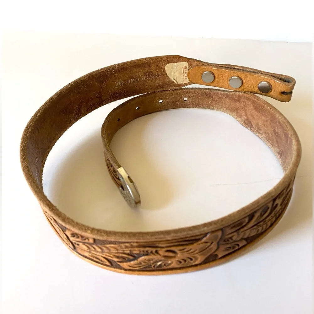 Merrit’s Leather cowboy western boys belt 26